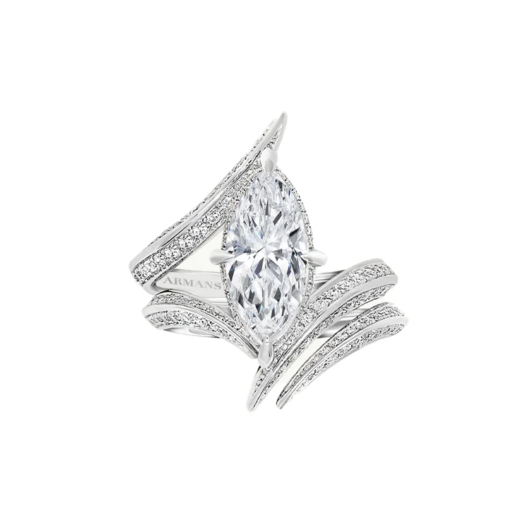 Marquise Diamond Wrap Engagement Ring - Image 5