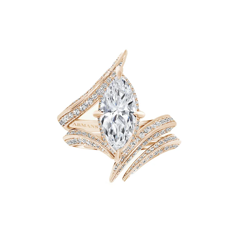 Marquise Diamond Wrap Engagement Ring - Image 6