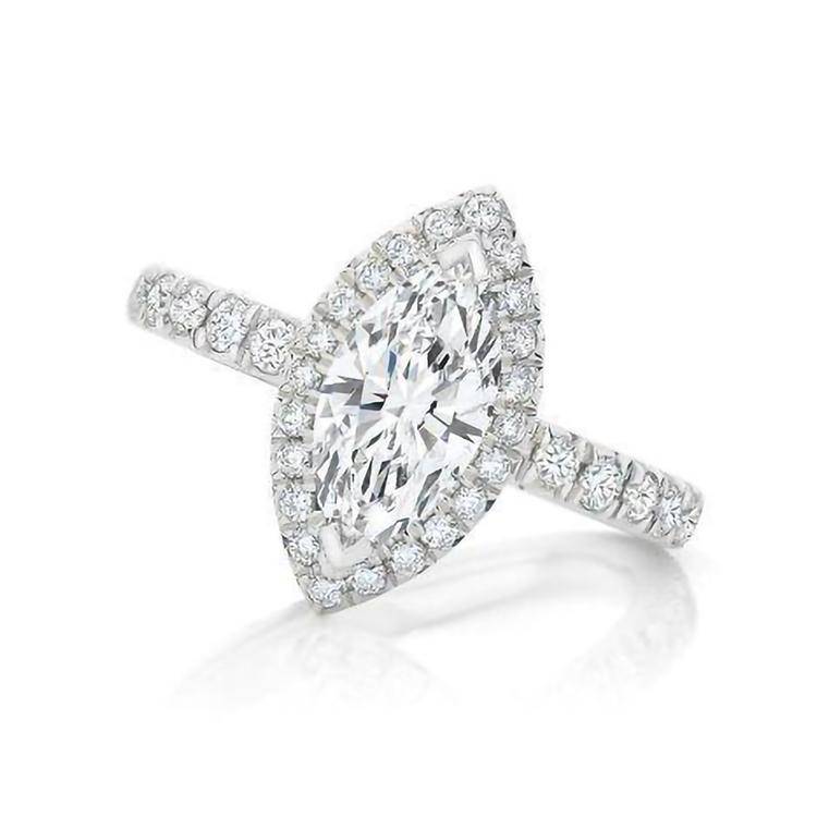 Marquise Halo Engagement Ring