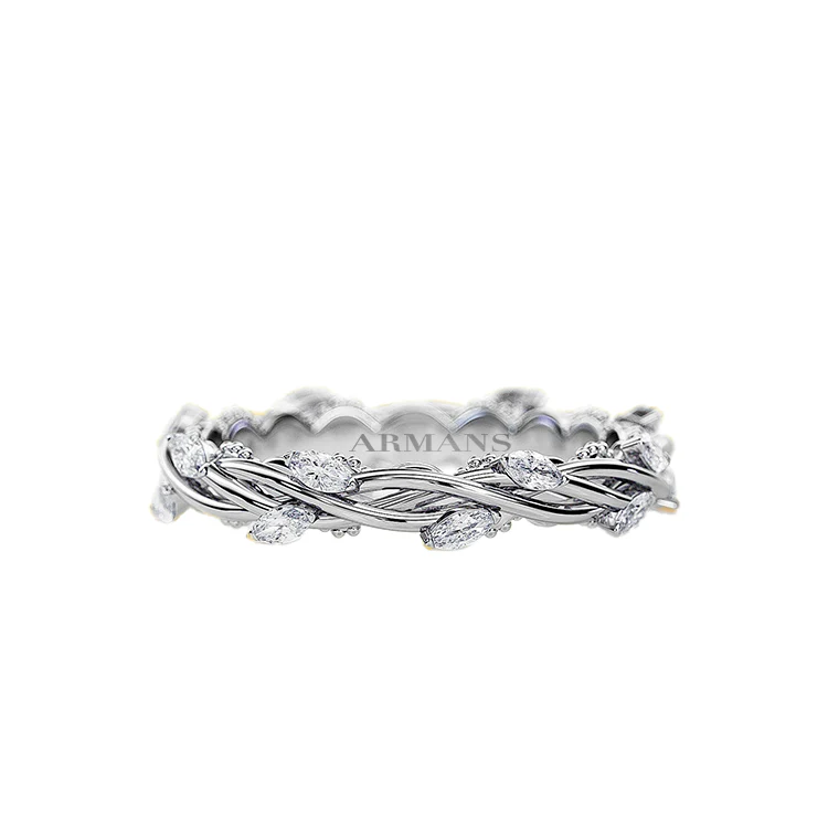 Marquise Leaf Twist Band - Image 2