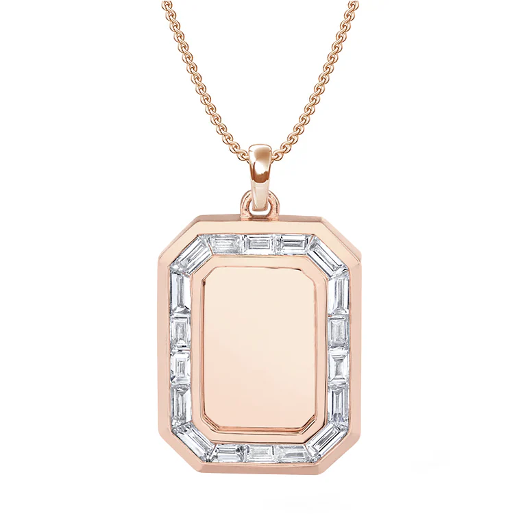 Men's Baguette Diamond Nameplate Necklace - Image 4