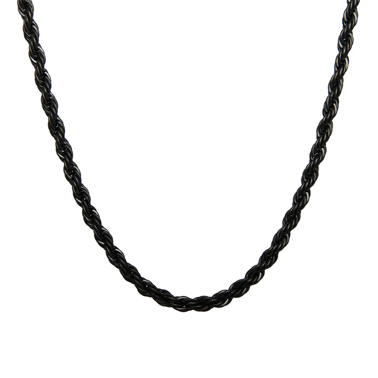 Men's Black Gold Rope Chain