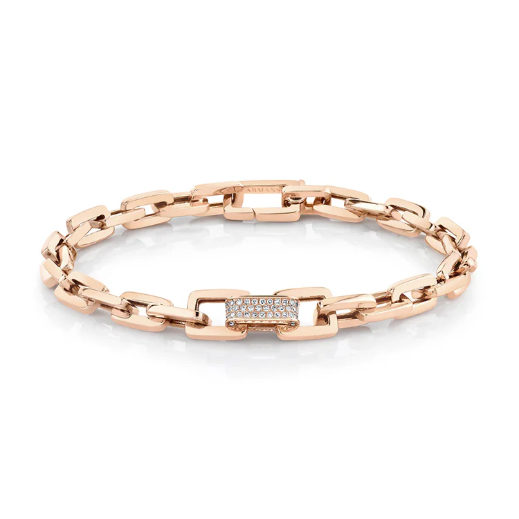 Men's Chain Link Bracelet with Pavé Diamonds - Image 3