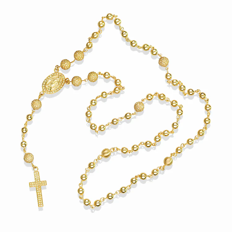 Men's Diamond Rosary Necklace