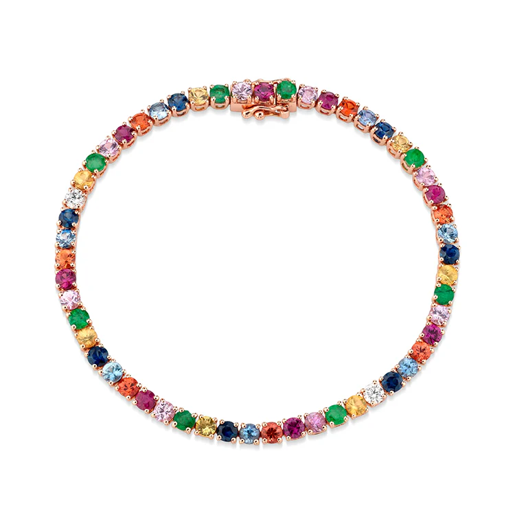 Men's Rainbow Sapphire Tennis Bracelet