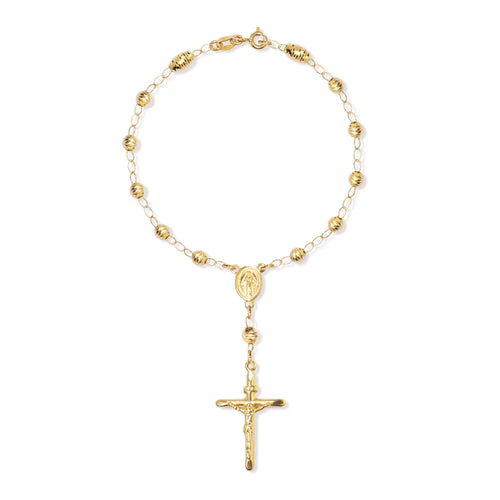 Men's Solid Gold Rosary Bracelet
