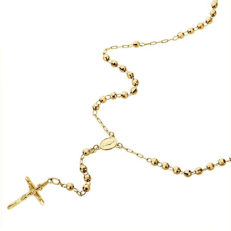 Men's Solid Gold Rosary Necklace - Image 3