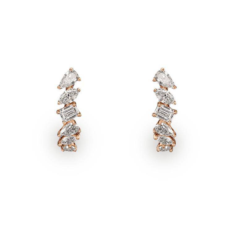 Mixed Diamond Drop Earrings