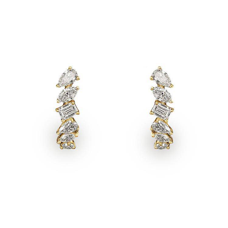 Mixed Diamond Drop Earrings - Image 3