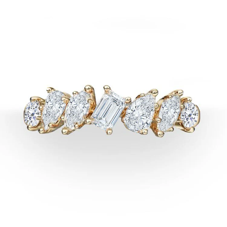 Mixed Diamond Half Band Eternity Ring