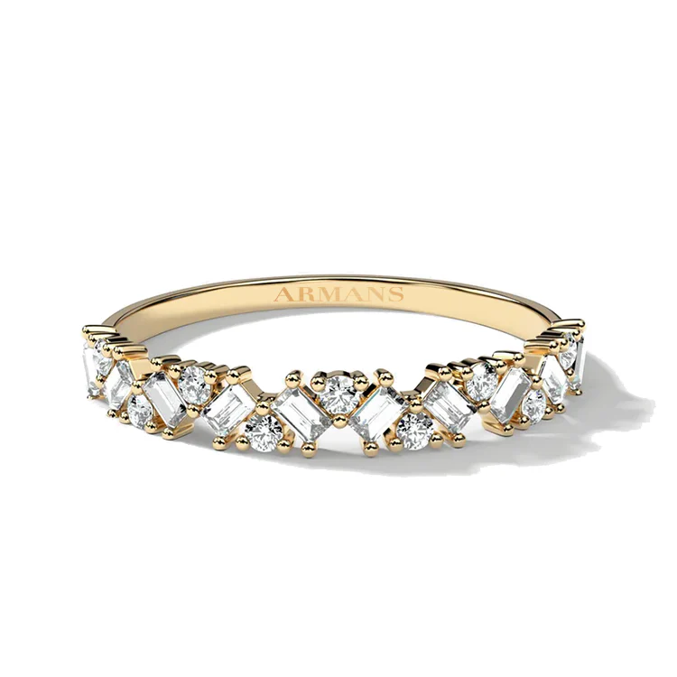 Mosaic Baguette and Round Diamond Band