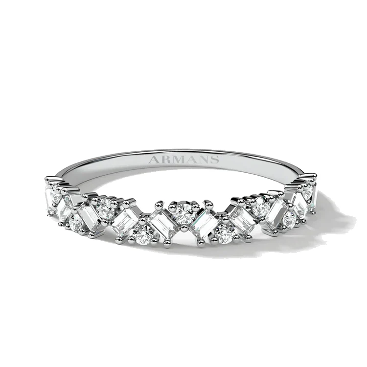 Mosaic Baguette and Round Diamond Band - Image 2