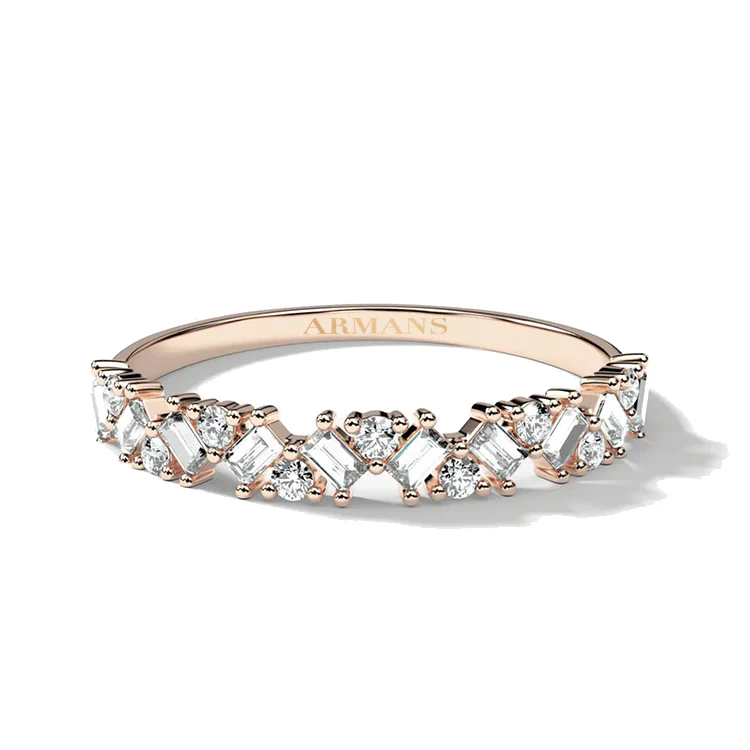 Mosaic Baguette and Round Diamond Band - Image 3