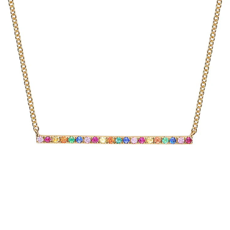 Multicoloured Rainbow Sapphire Beam Necklace