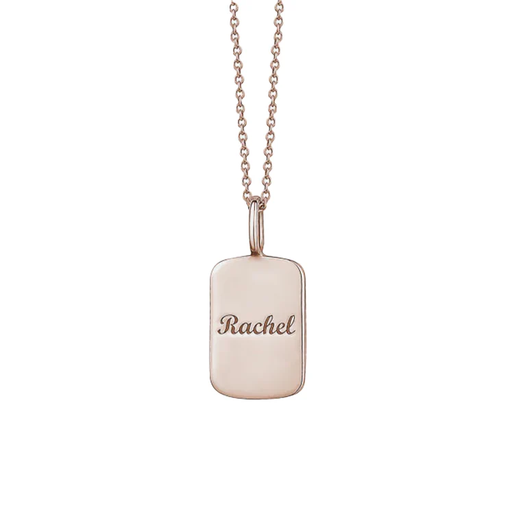 Nameplate Dog Tag Necklace - Image 2