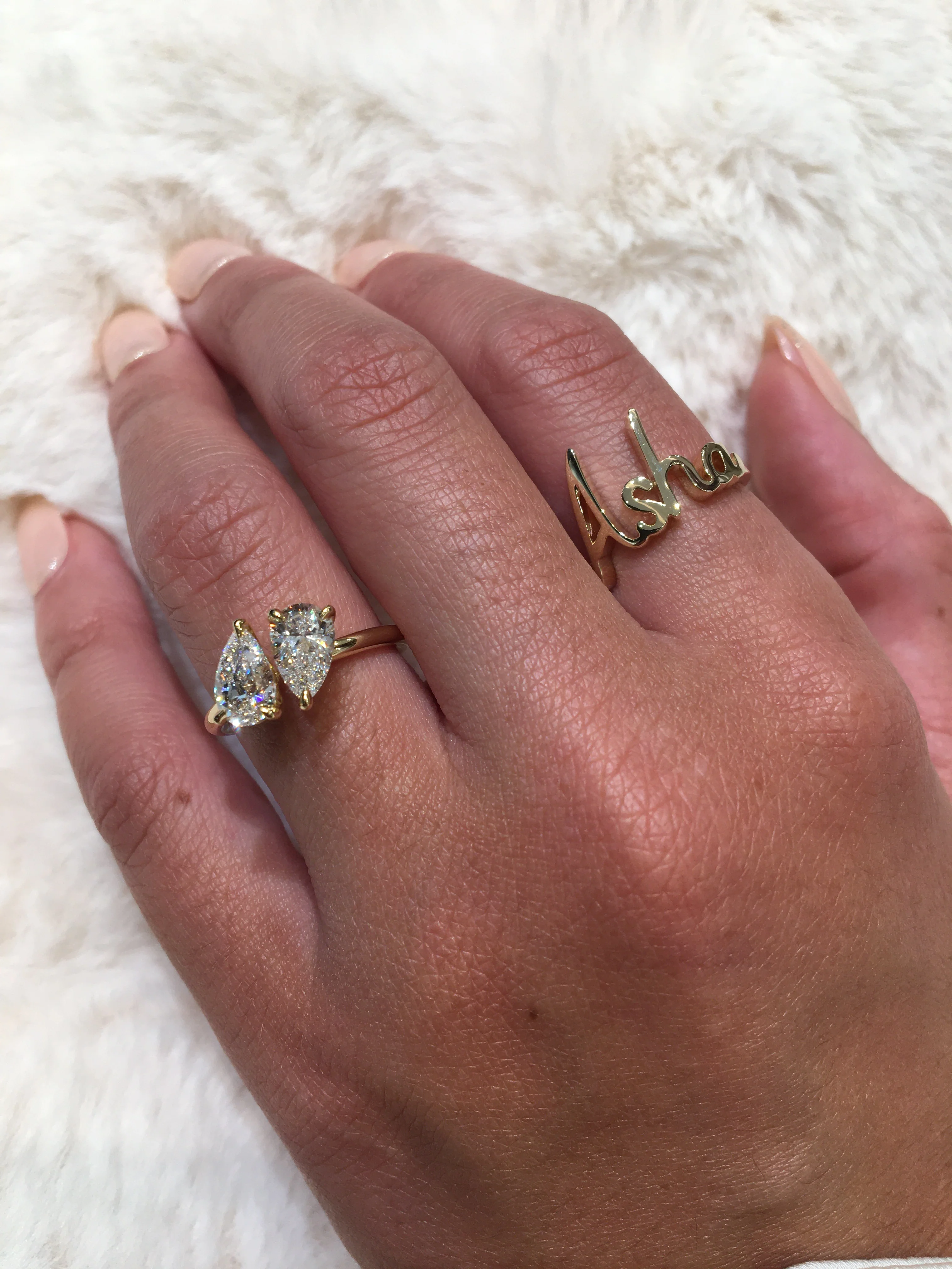 Nia Two Stone Lab Grown Engagement Ring - Image 5