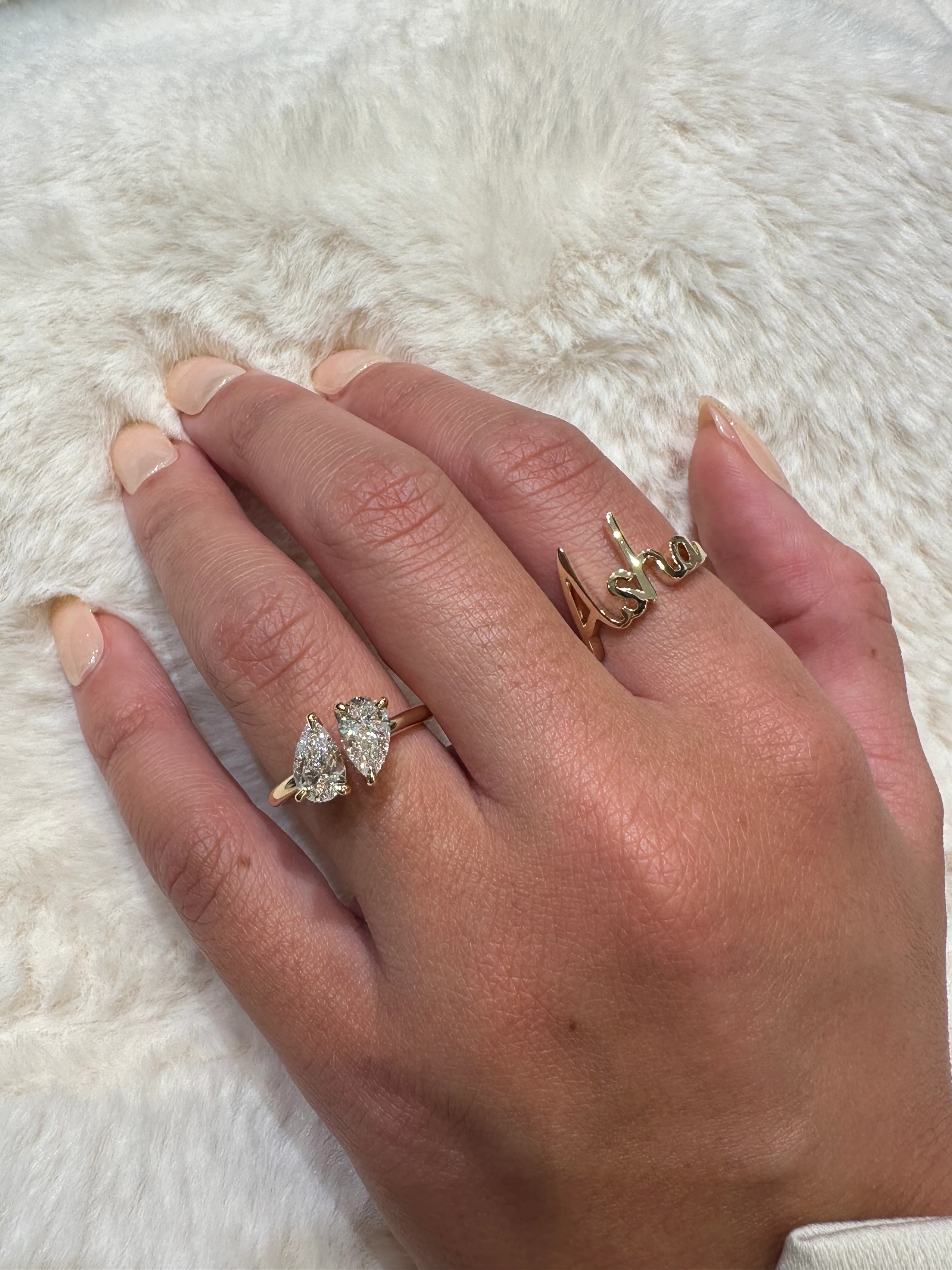 Nia Two Stone Lab Grown Engagement Ring - Image 6