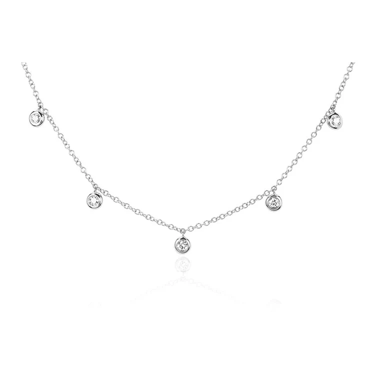 Orbit Drop Diamond Necklace - Image 4