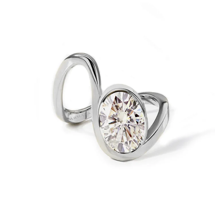 Oval Diamond Loop Ring