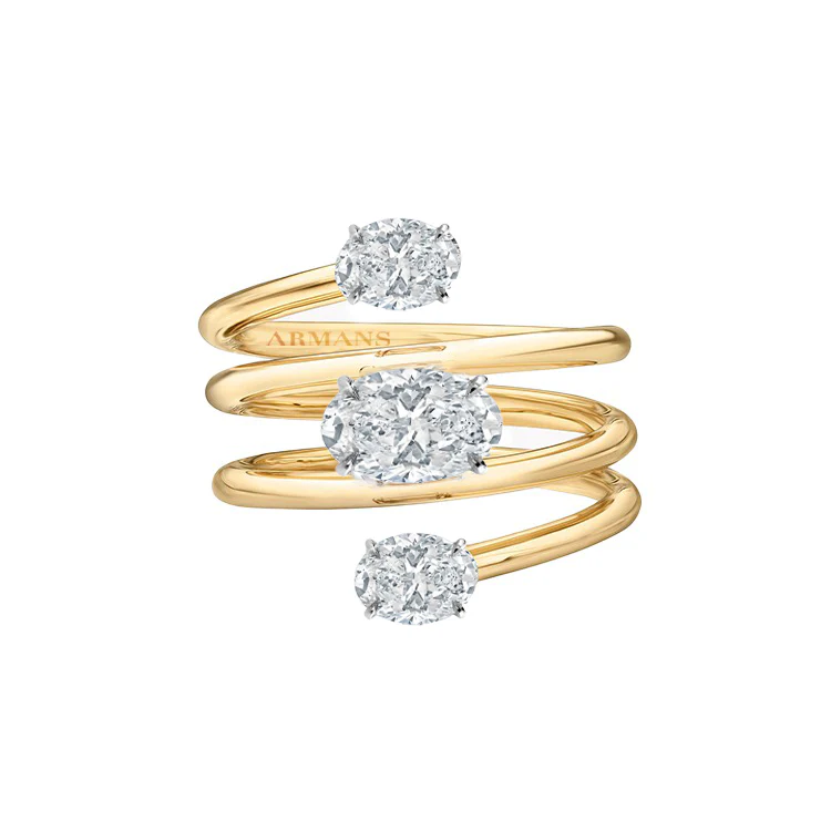 Oval Diamond Spiral Ring