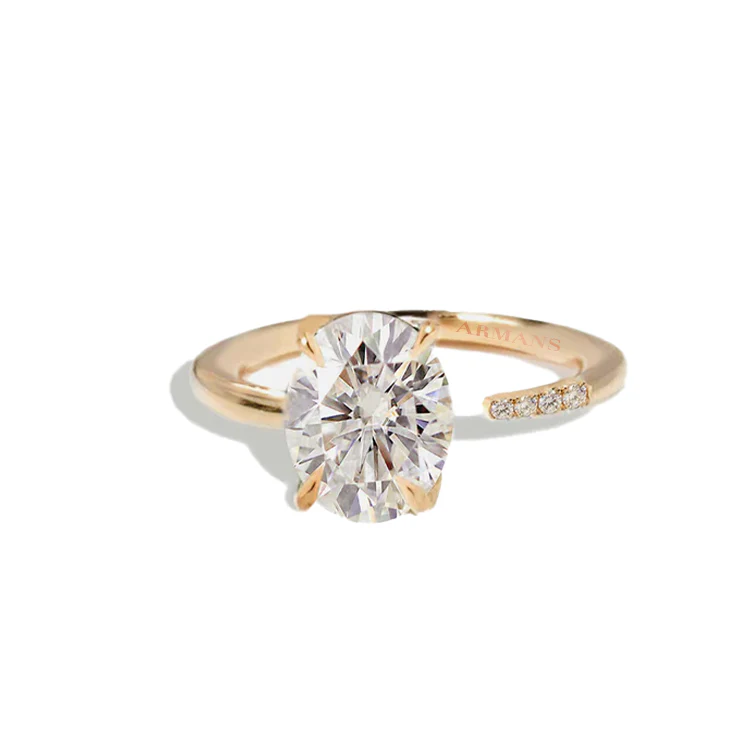 Oval Lab Grown Diamond Split Engagement Ring