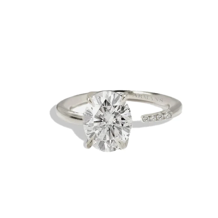 Oval Lab Grown Diamond Split Engagement Ring - Image 2