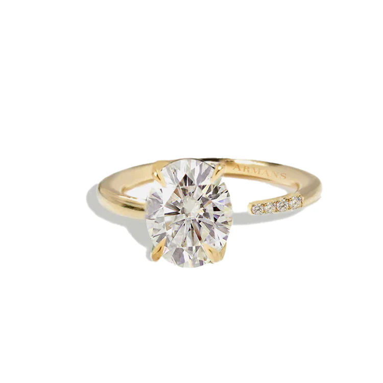 Oval Lab Grown Diamond Split Engagement Ring - Image 3