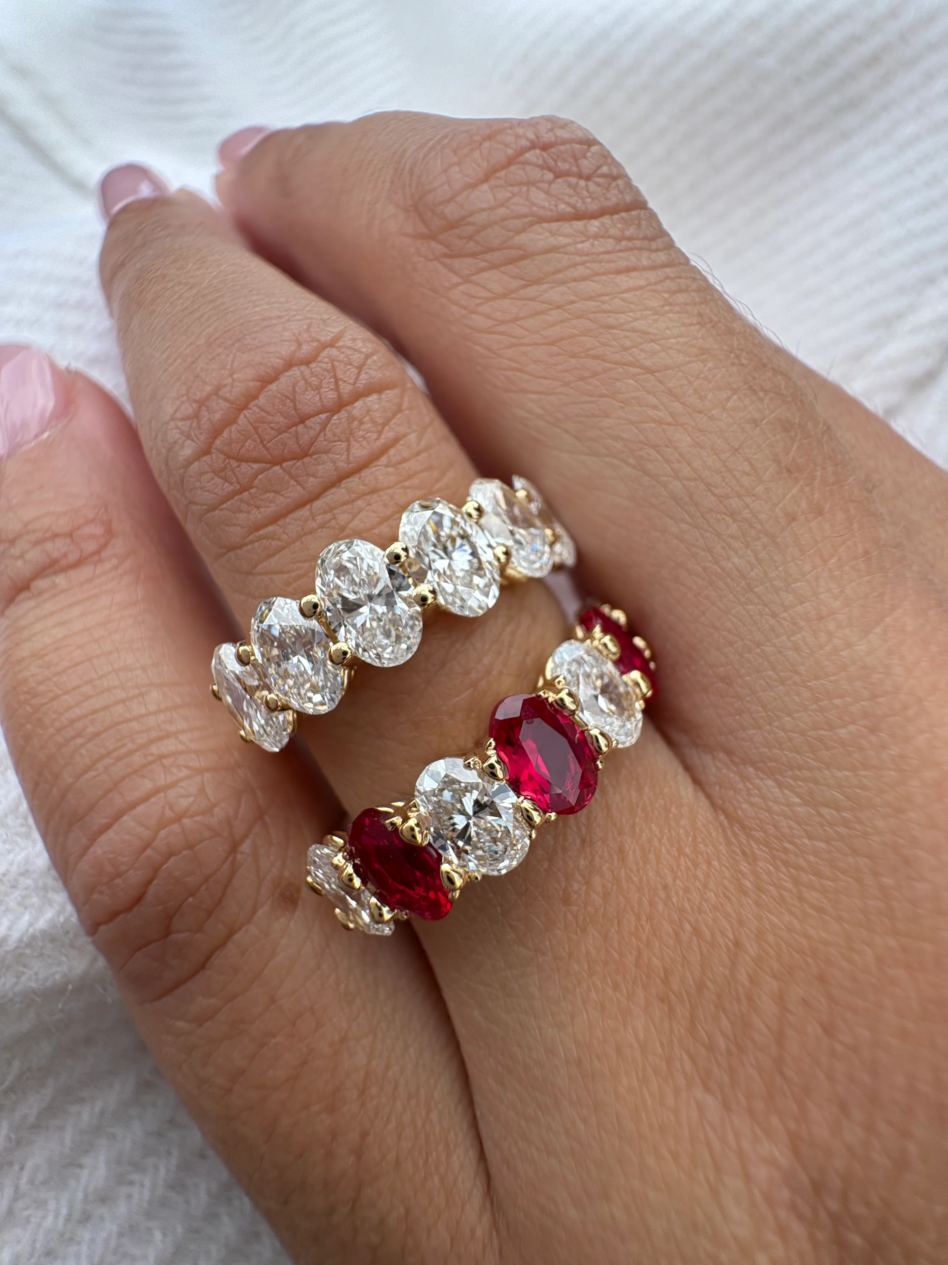 Oval Lab Grown Diamond Wedding Band - Image 6
