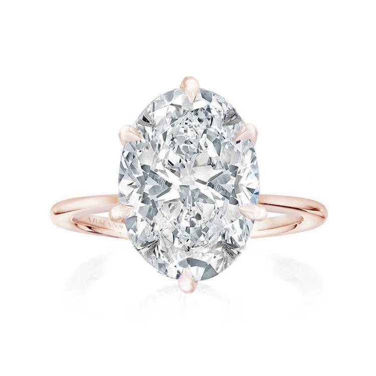 Oval Madison 6 Claw Engagement Ring - Image 4