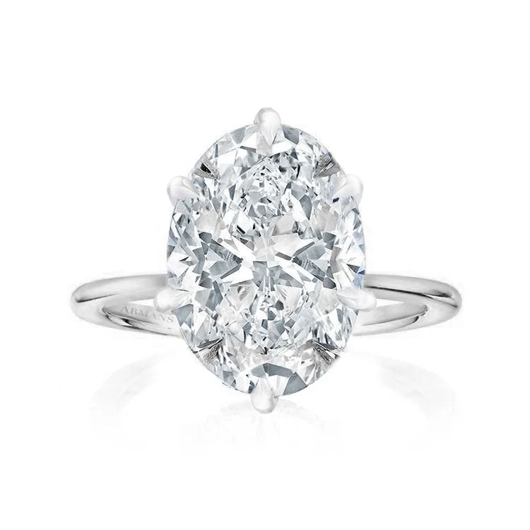 Oval Madison 6 Claw Lab Grown Engagement Ring - Image 3