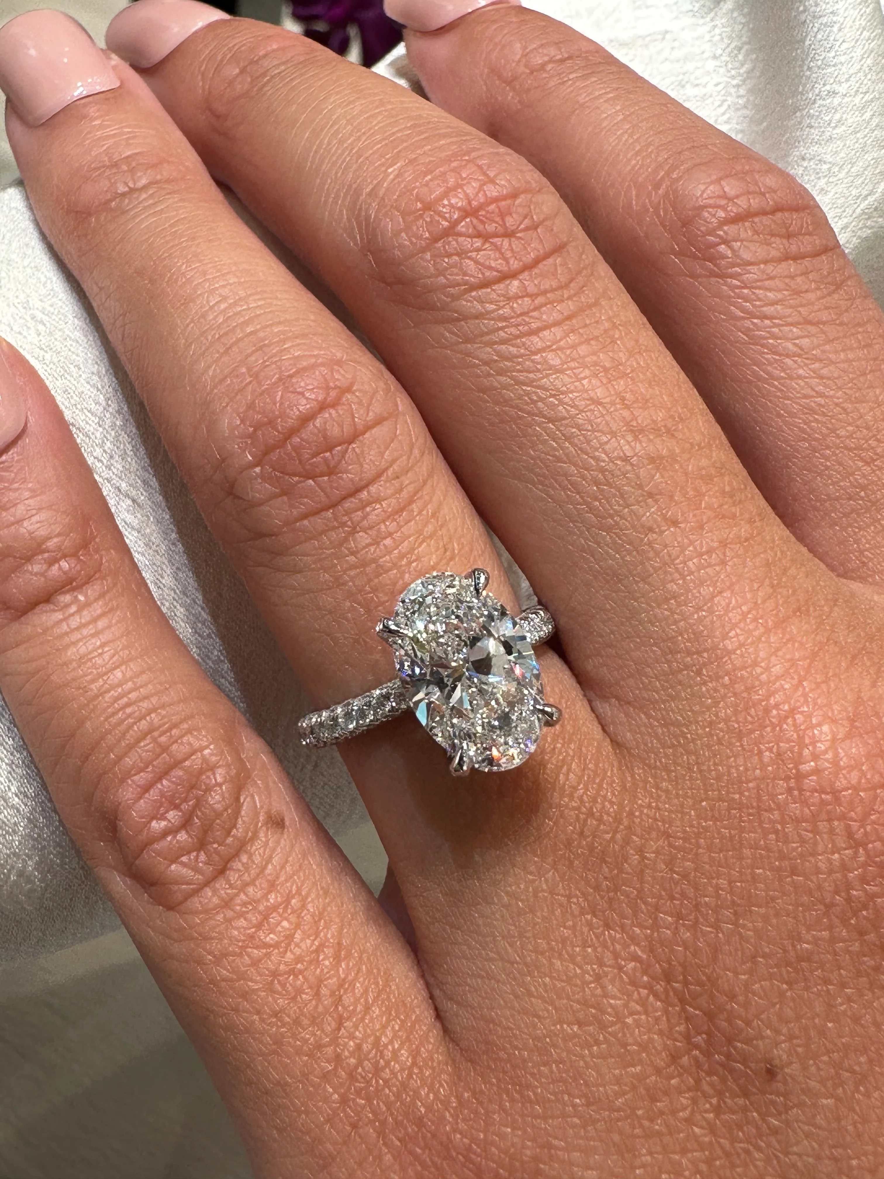 Oval Snow White Engagement Ring - Image 2