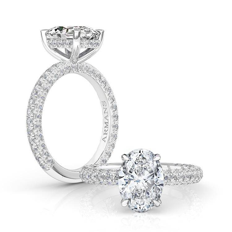 Oval Snow White Lab Grown Engagement Ring