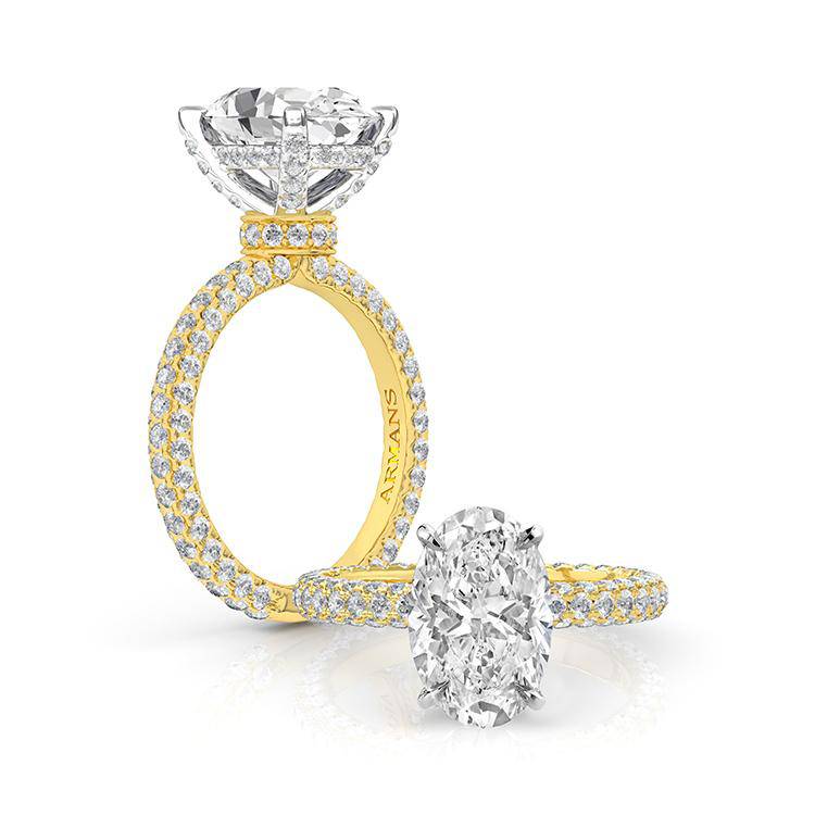 Oval Snowball Engagement Ring