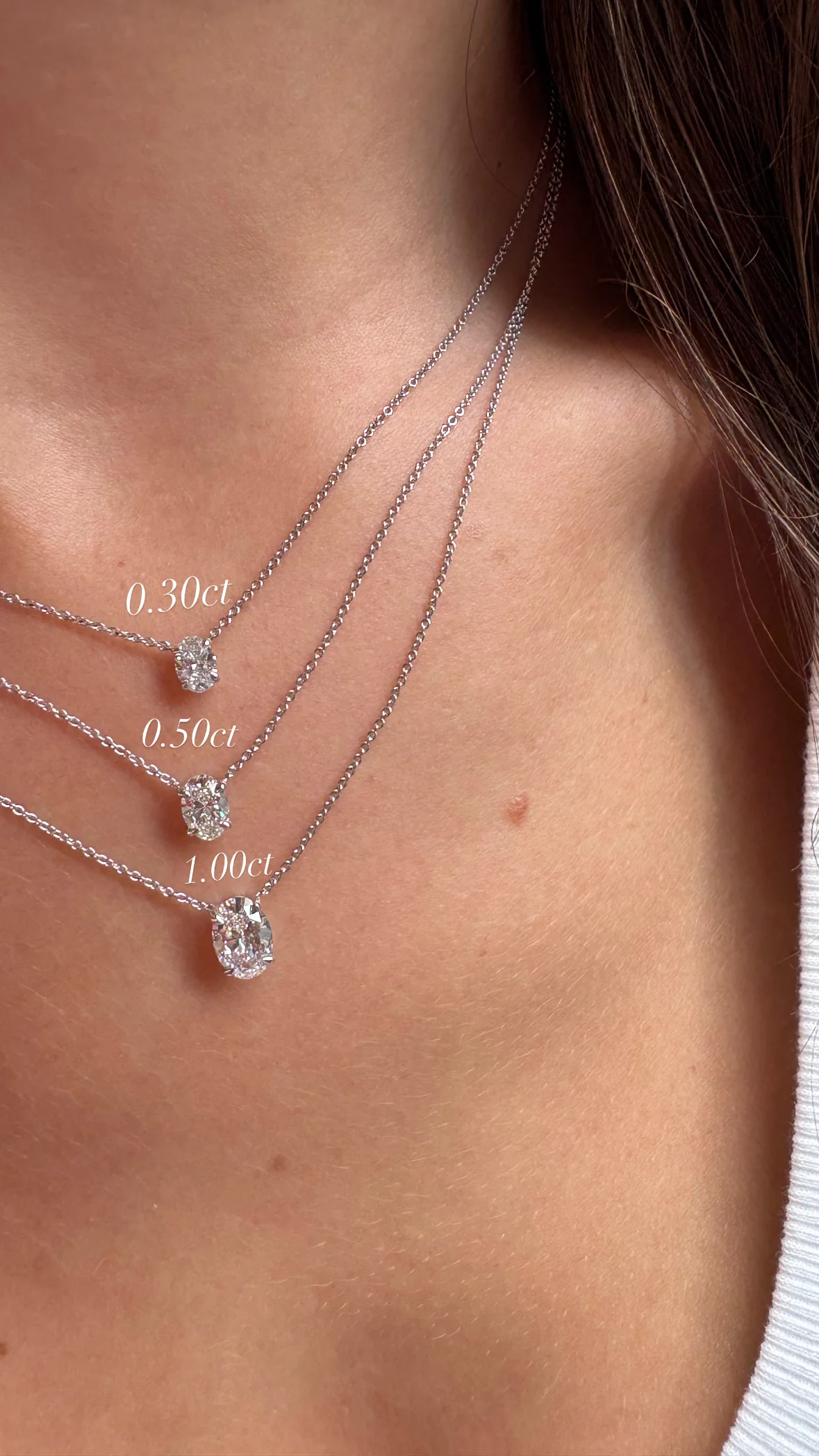 Oval Solitaire Lab Grown Diamond Pendant - Image 7