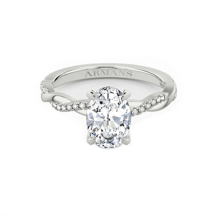 Oval Twist Lab Grown Engagement Ring - Image 2