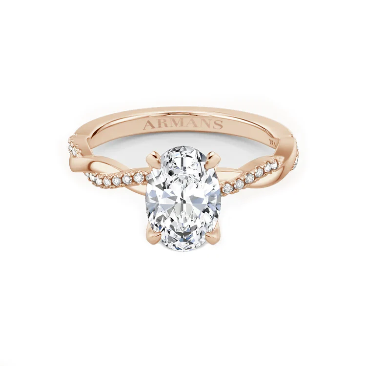 Oval Twist Lab Grown Engagement Ring - Image 3