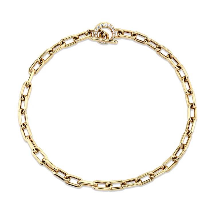 Paper Clip Choker with Diamond Bail