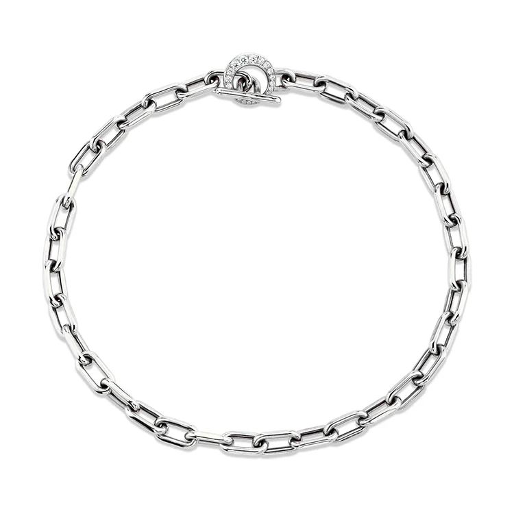 Paper Clip Choker with Diamond Bail - Image 2