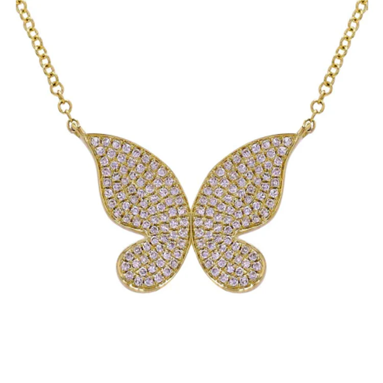 Pavé Diamond Butterfly Necklace