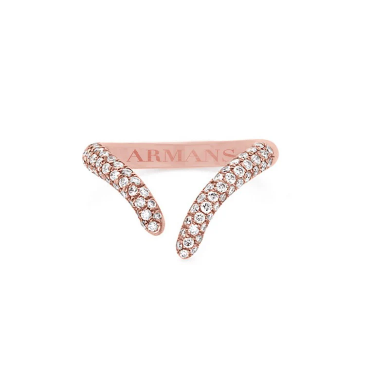 Pavé Diamond Snake Ring - Image 3