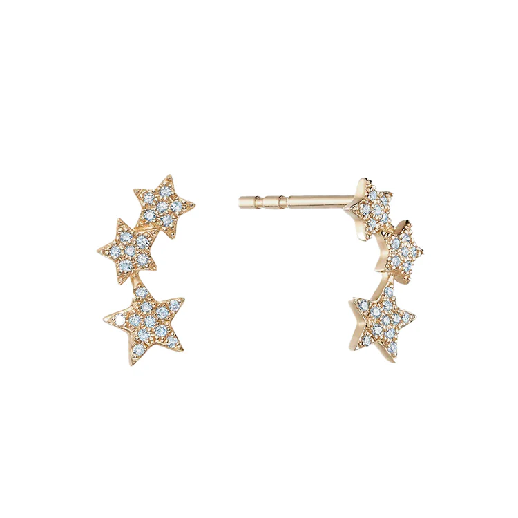Pavé Three Star Studs