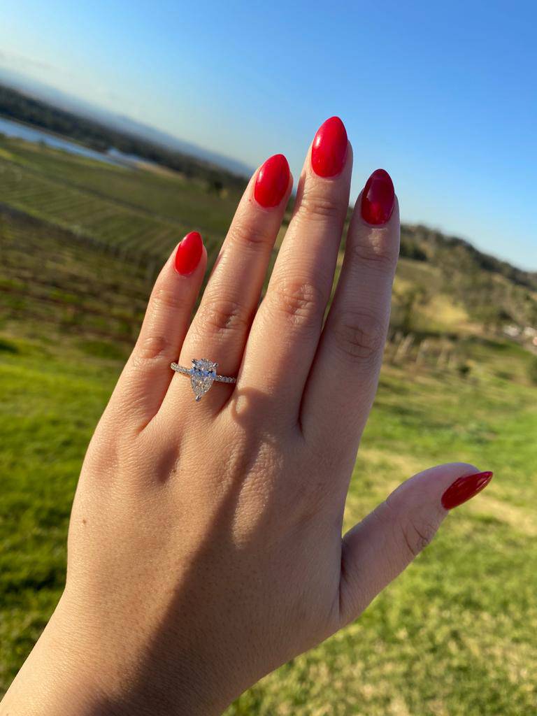 Pear Allegra Lab Grown Engagement Ring - Image 2