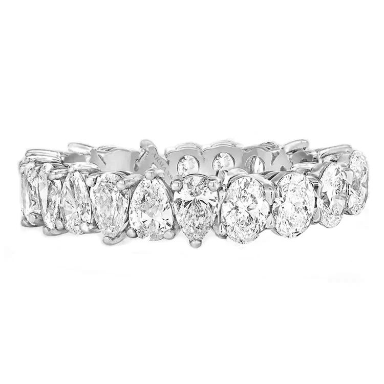 Pear and Oval Diamond Wedding Band - Image 2