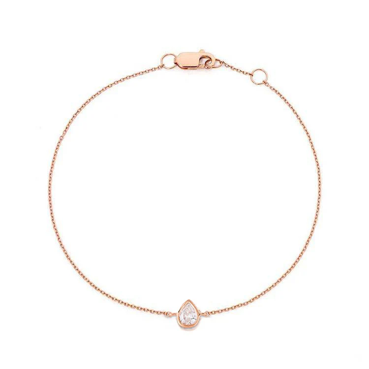 Pear Bezel Set Diamond Bracelet