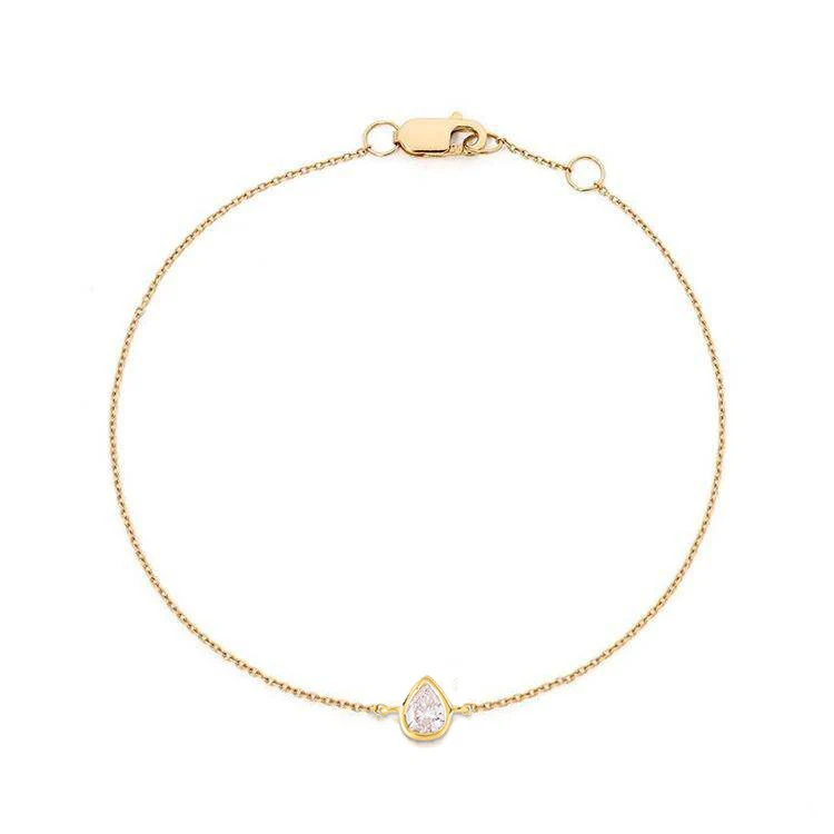 Pear Bezel Set Diamond Bracelet - Image 3