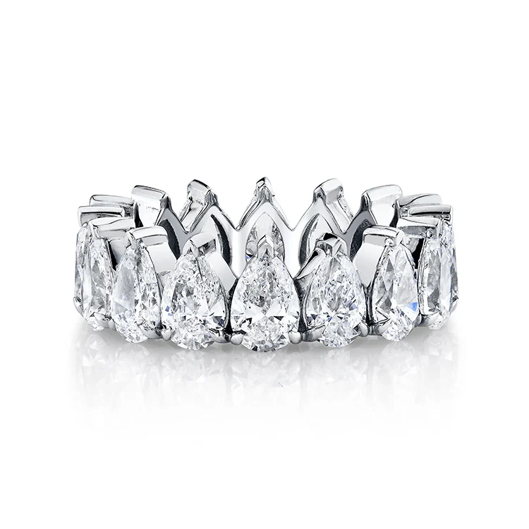 Pear Crown Eternity Band