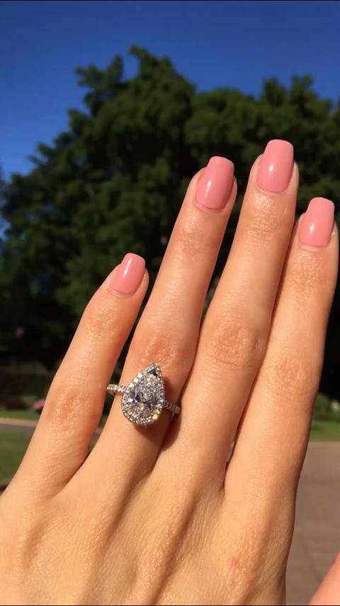 Pear Halo Engagement Ring - Image 6