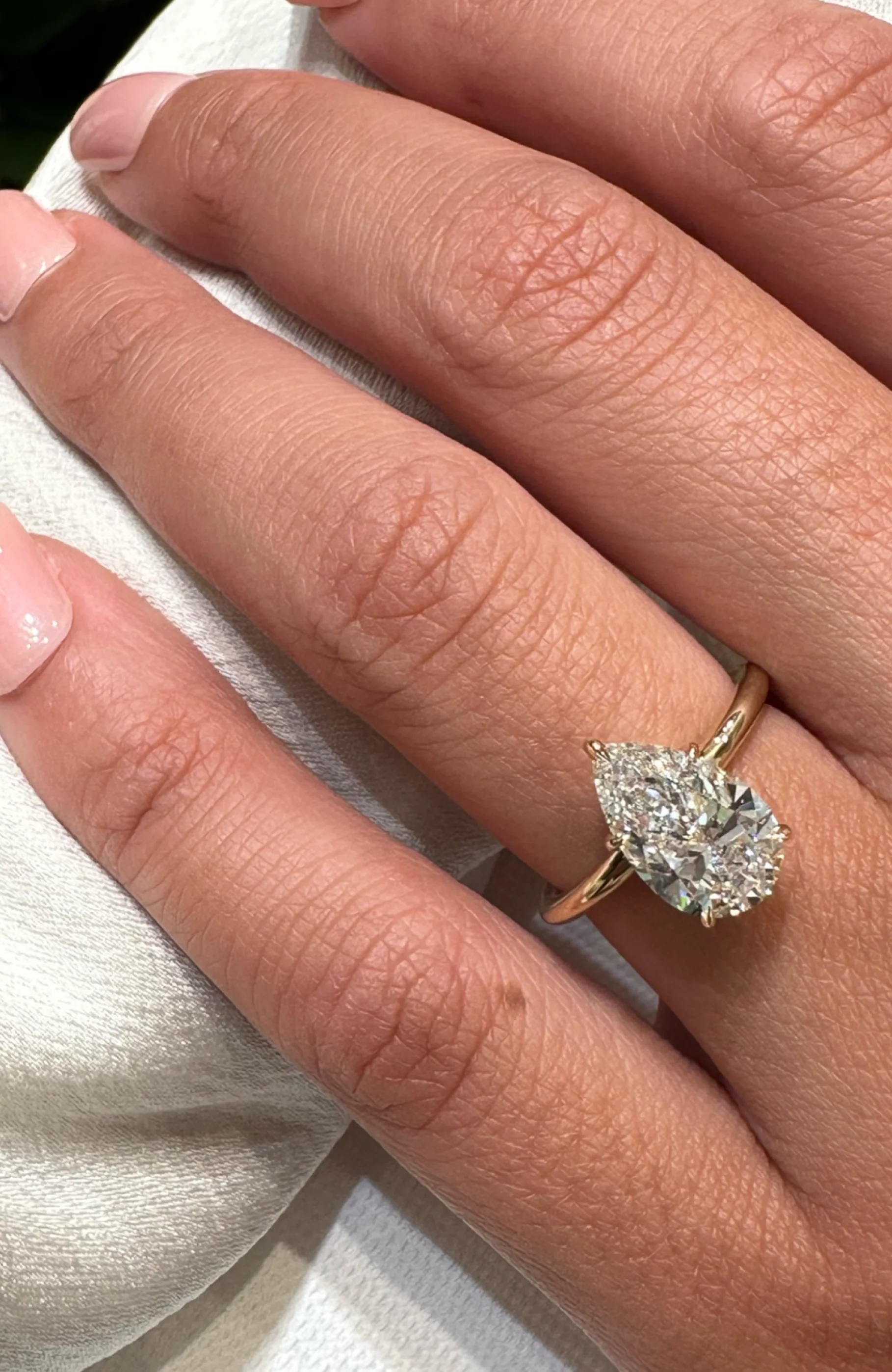 Pear Madison 5 Claw Engagement Ring - Image 5