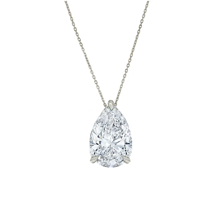 Pear Solitaire Diamond Pendant - Image 3