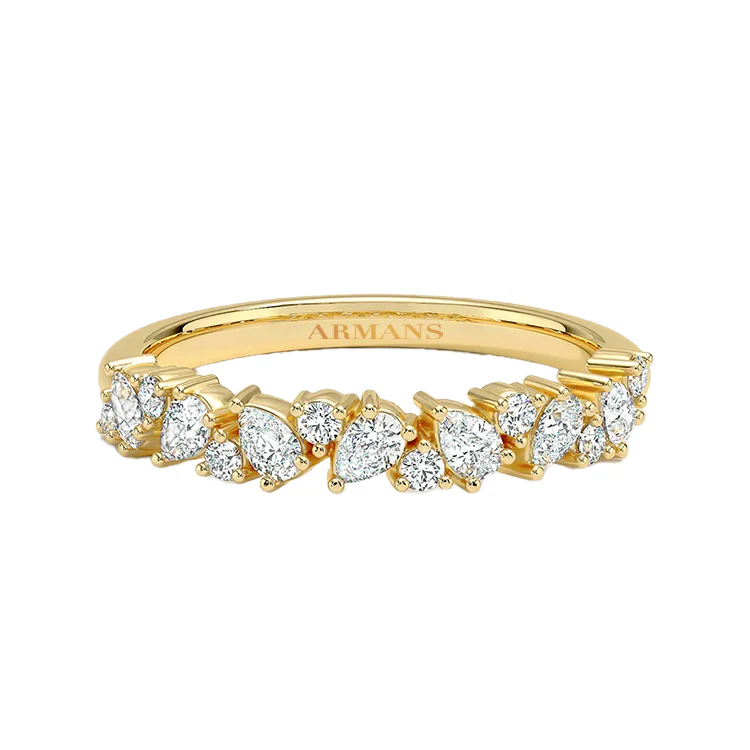 Pear to Round Diamond Symphony Ring